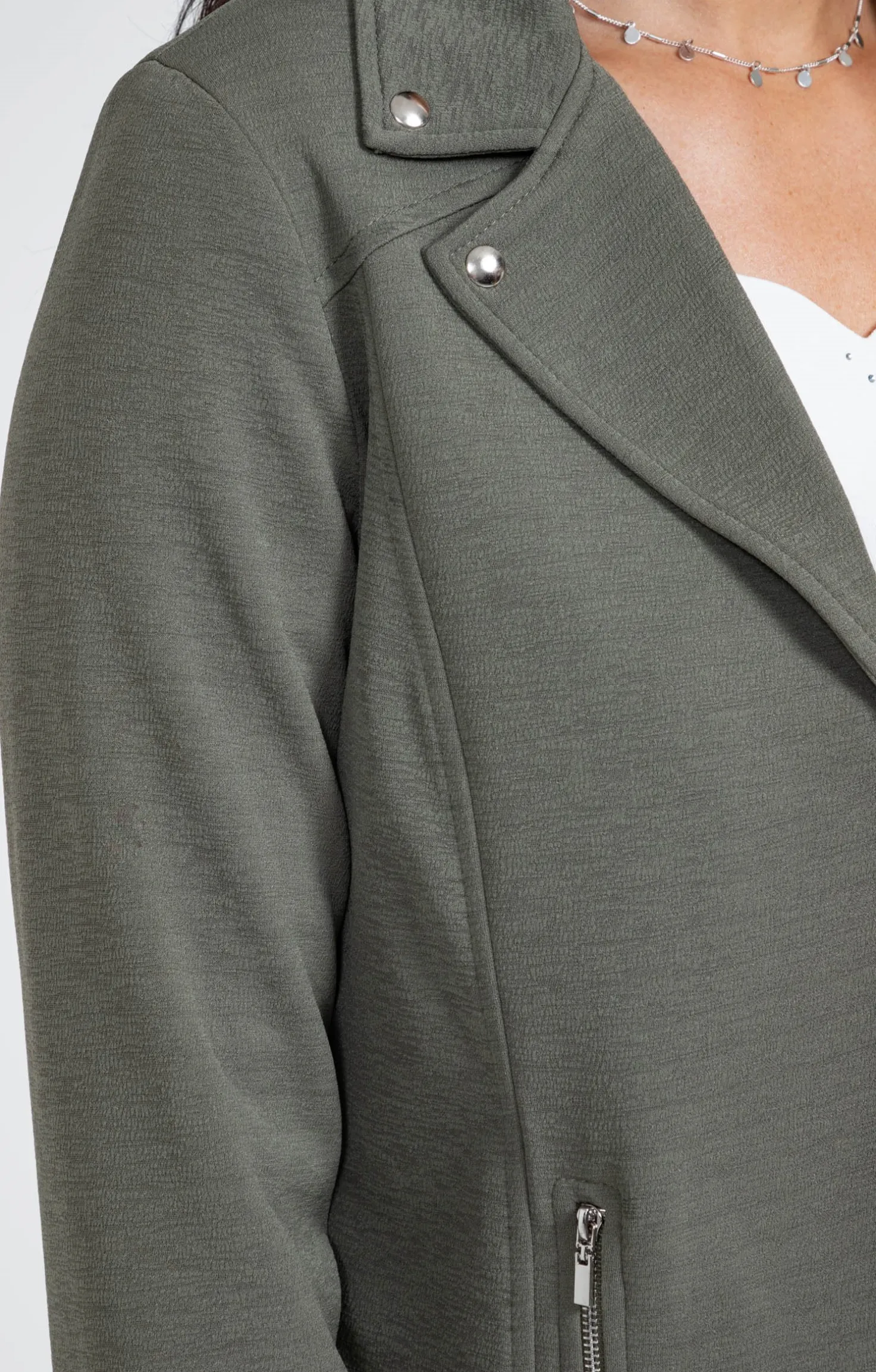 Veste col tailleur avec zips poches -